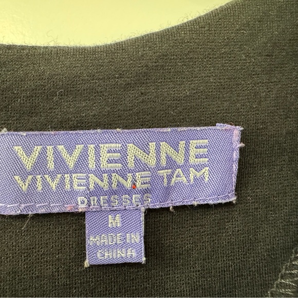 Vivienne Tam Long Sleeve V Neck Dress Charcoal women’s Medium - Picture 7 of 7